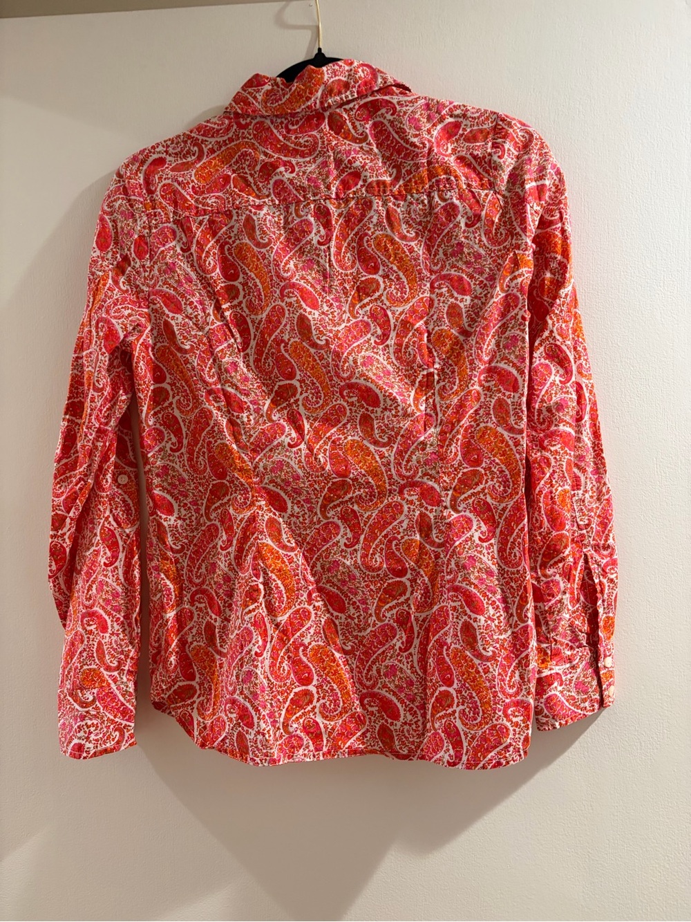 Tommy Hilfiger Red and Orange Paisley Button-Down Shirt - Picture 6 of 6